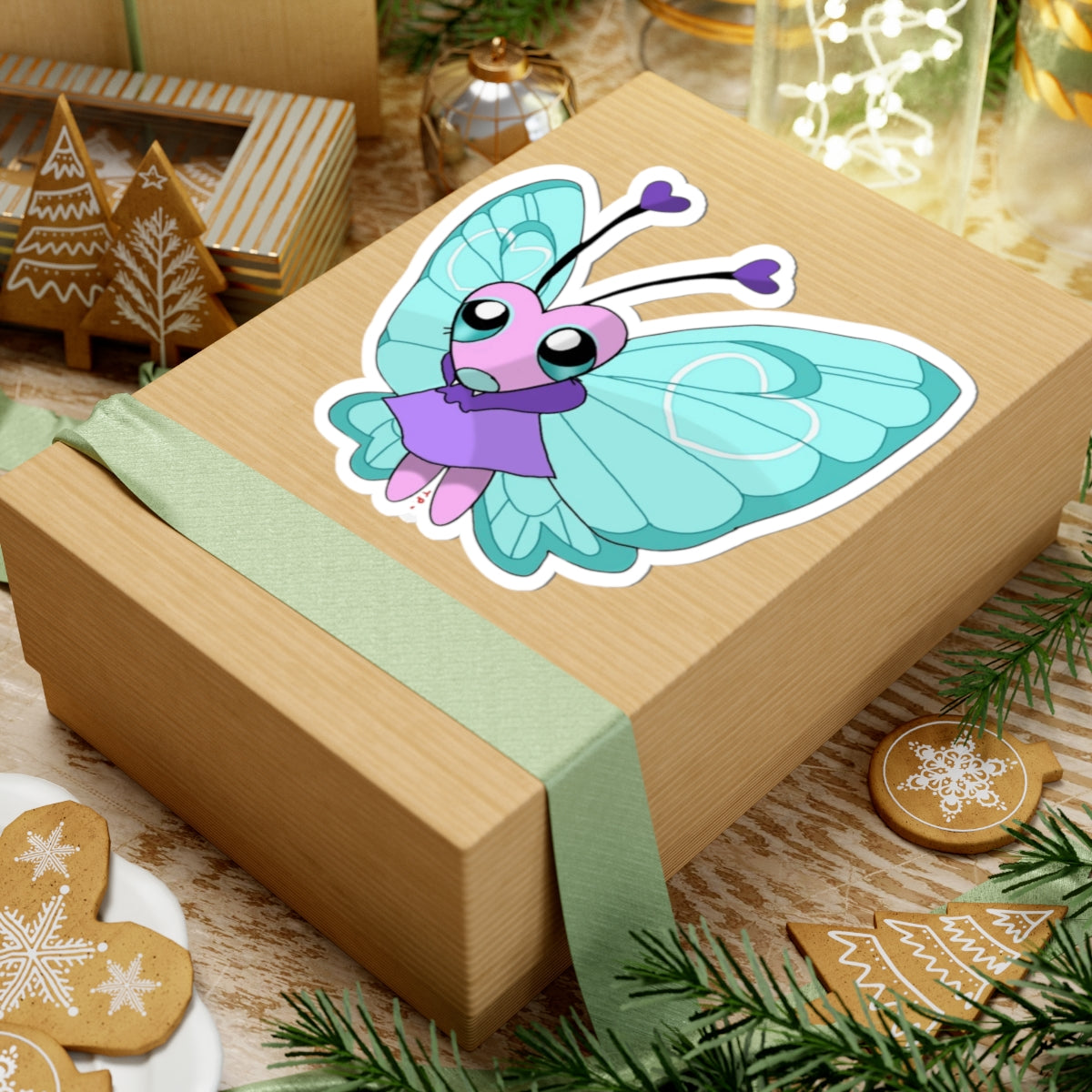 As Seen on TikTok: "Flutterr as Butterfrree" Fan Art Sticker Mockup by Thorn_Puff Original Artist