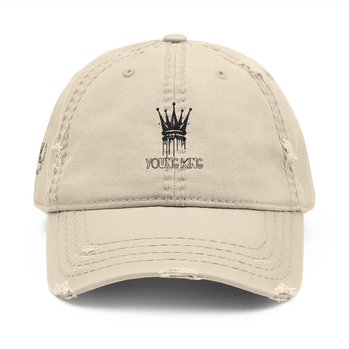 Young King Khaki Distressed Cap – Bold Casual Hat for Everyday Royalty