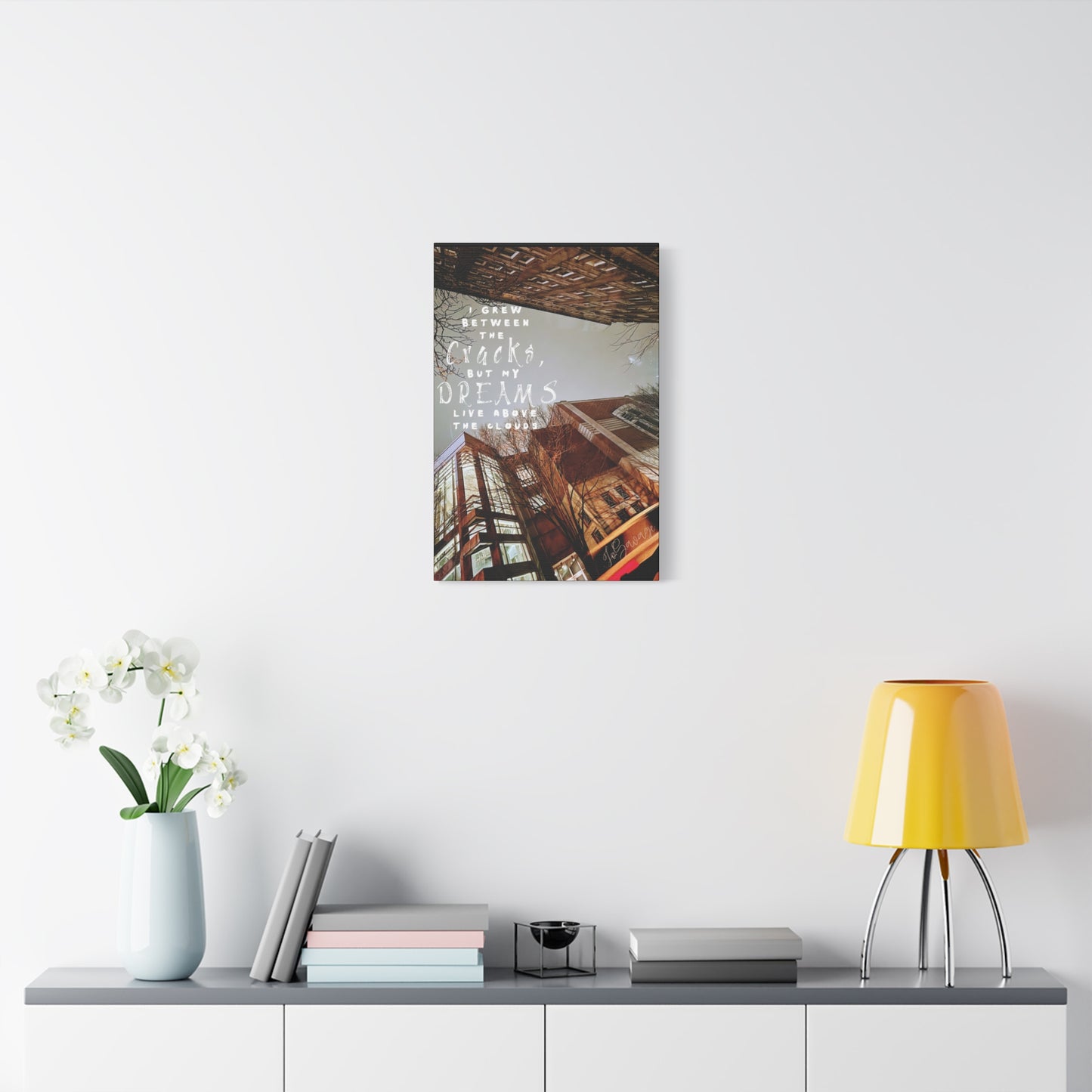 Concrete Roots, Cloud High – Made-to-Order Cityscape Canvas