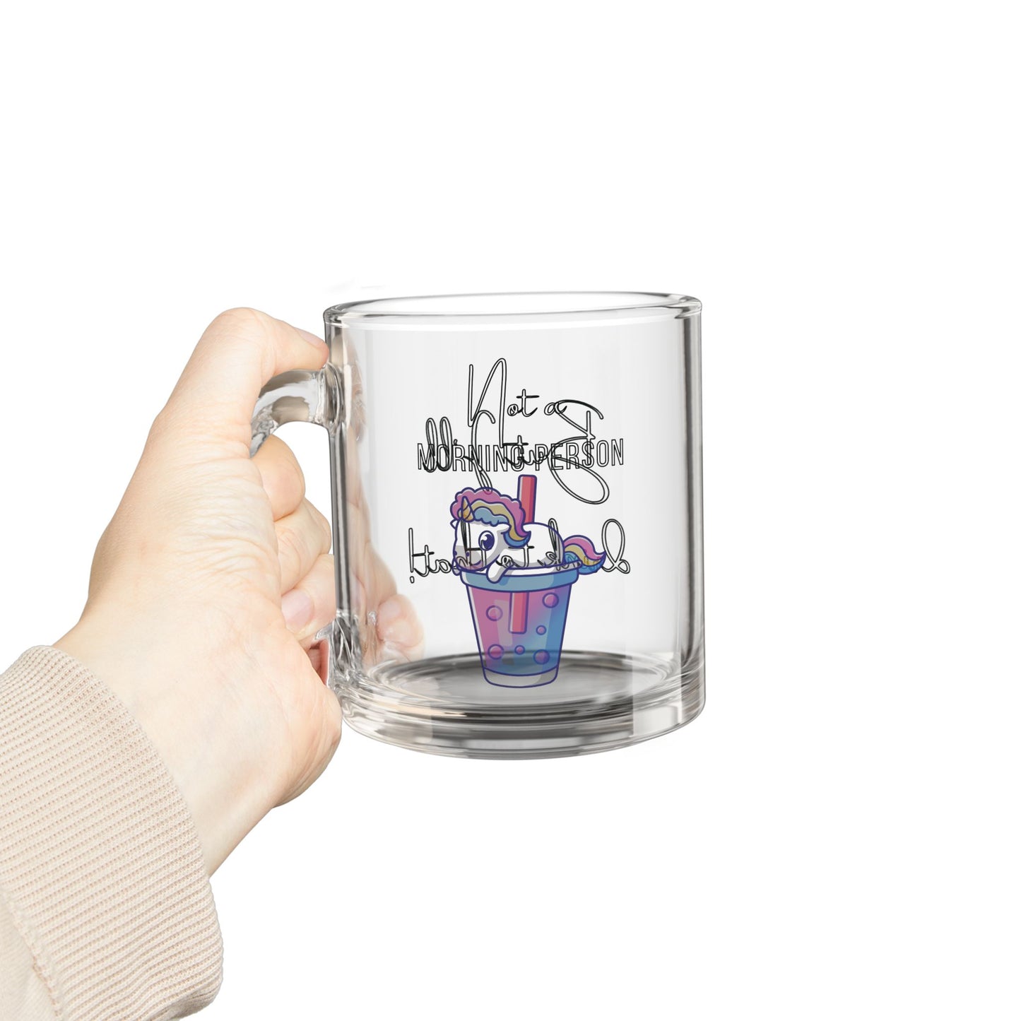 Not a Morning Person | Funny Clear Glass Coffee Mug – 10oz Gift for Coffee & Tea Lovers