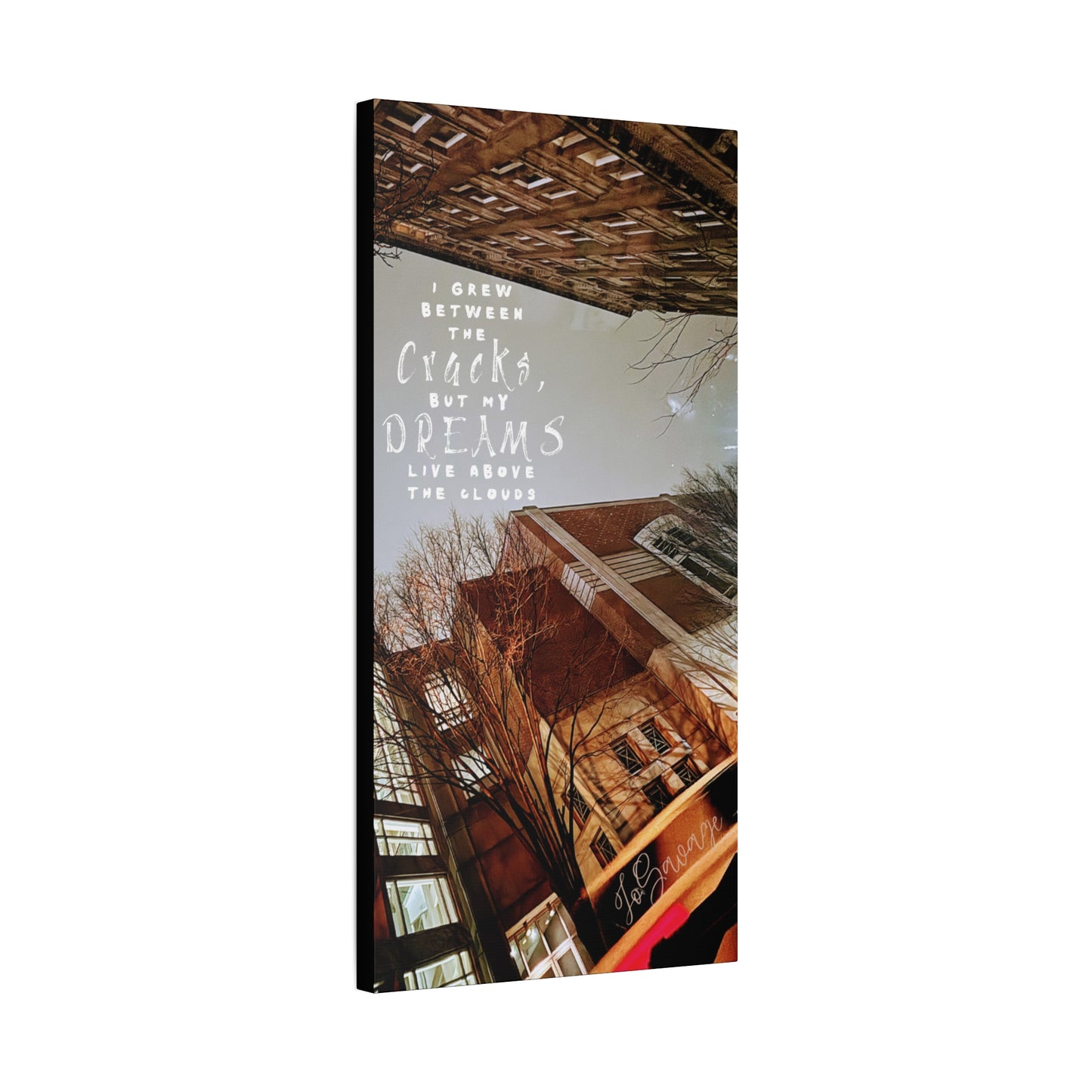 Concrete Roots, Cloud High – Made-to-Order Cityscape Canvas