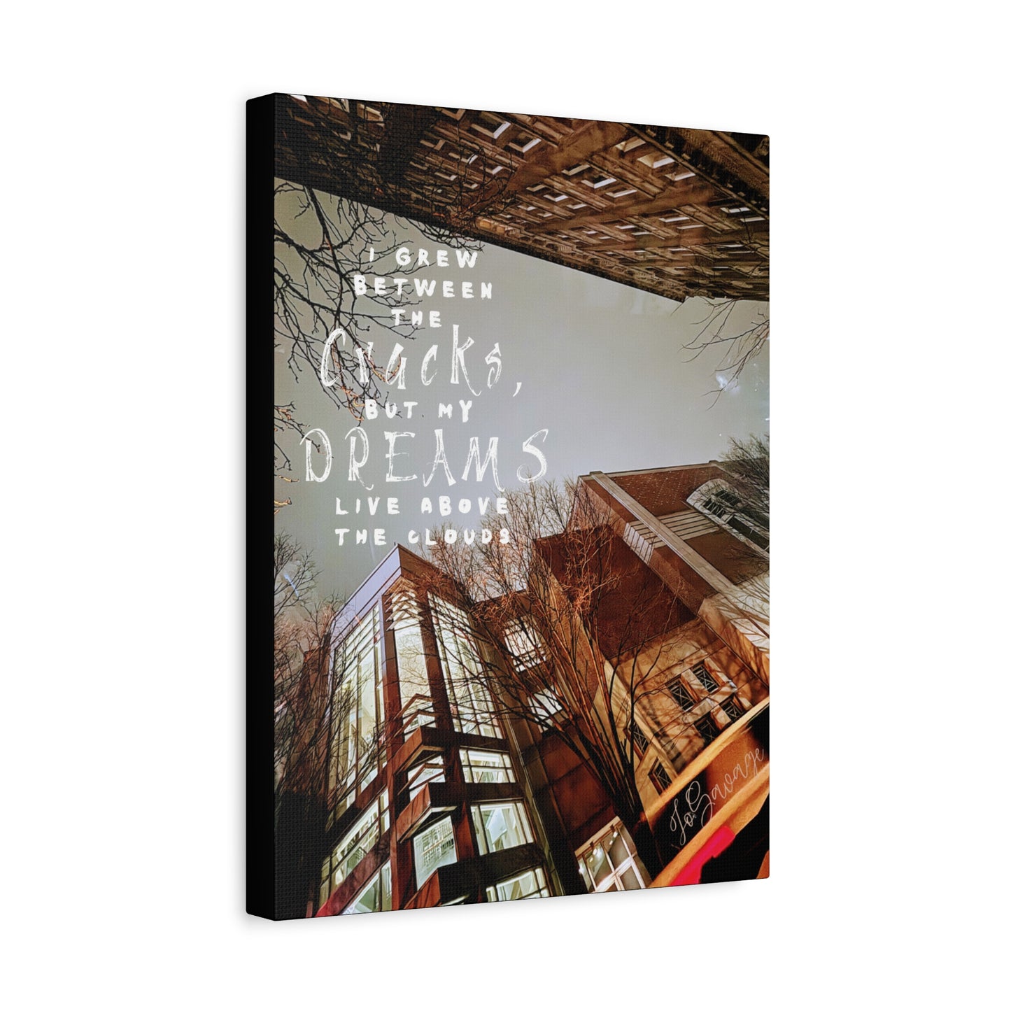 Concrete Roots, Cloud High – Made-to-Order Cityscape Canvas