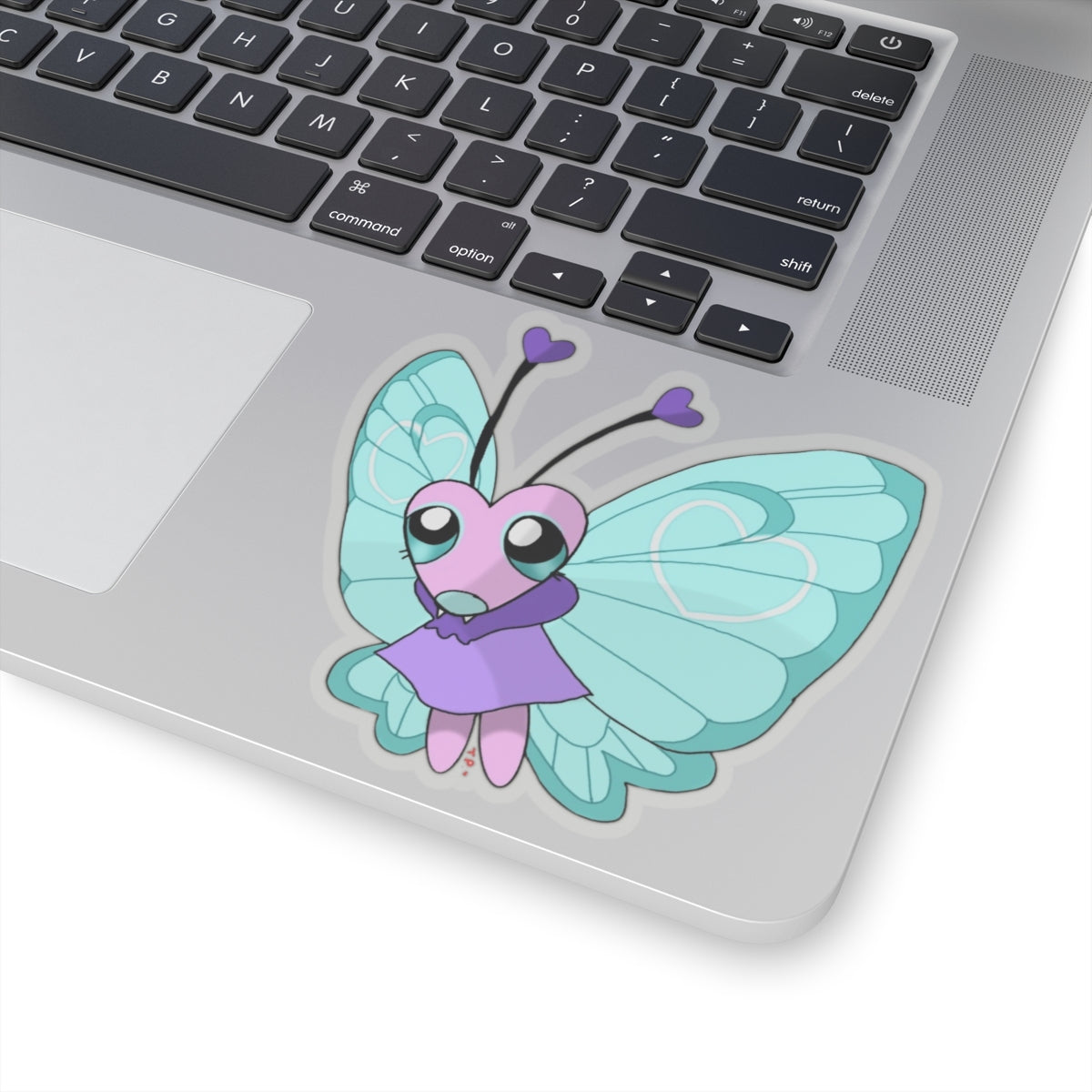 As Seen on TikTok: "Flutterr as Butterfrree" Fan Art Sticker Mockup by Thorn_Puff Original Artist